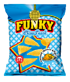 Funky Chips Snack Smoked Chicken 35 g – knusprige Chips mit würzigem, rauchigem Hähnchengeschmack, ideal für Kioske, Snackautomaten und den internationalen Snackgroßhandel