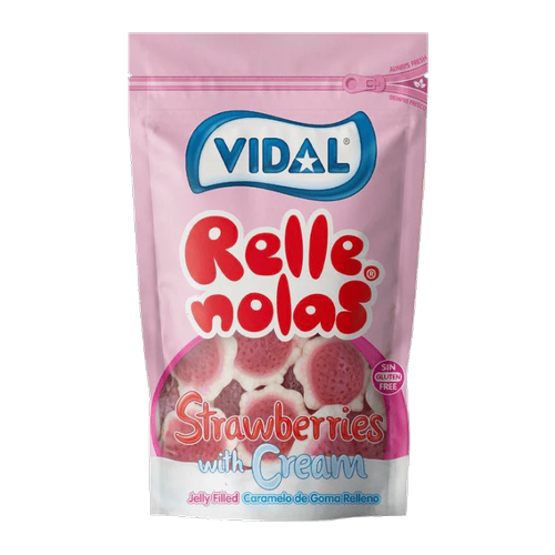 Vidal Jelly Filled Strawberry with Cream (10x180g)