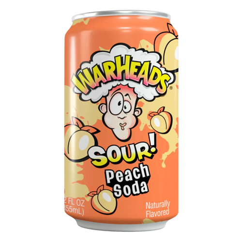 Warheads Peach Sour Soda (12x330ml)
